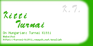 kitti turnai business card